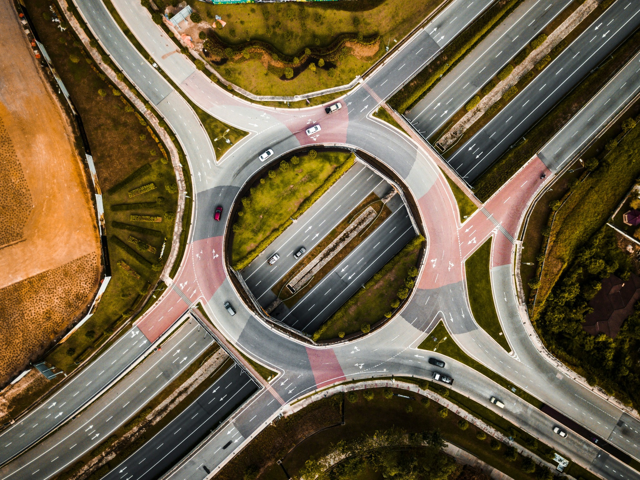 Aerial road intersection and lane network